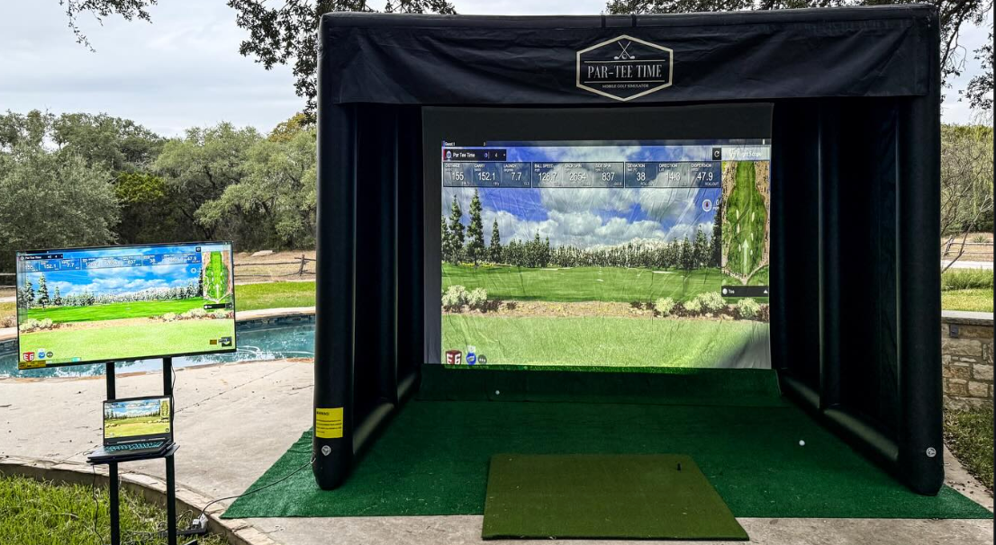 Swing Suite mobile golf simulator hitting bay