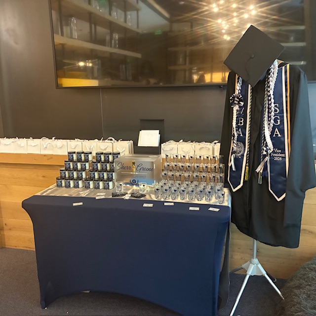 Graduation party balloon backdrop display